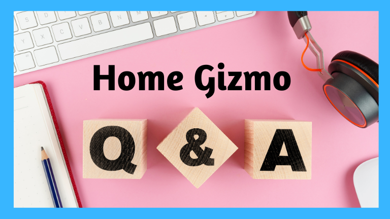 Illustration of 'Home Gizmo Q&A' with headphones and keyboard