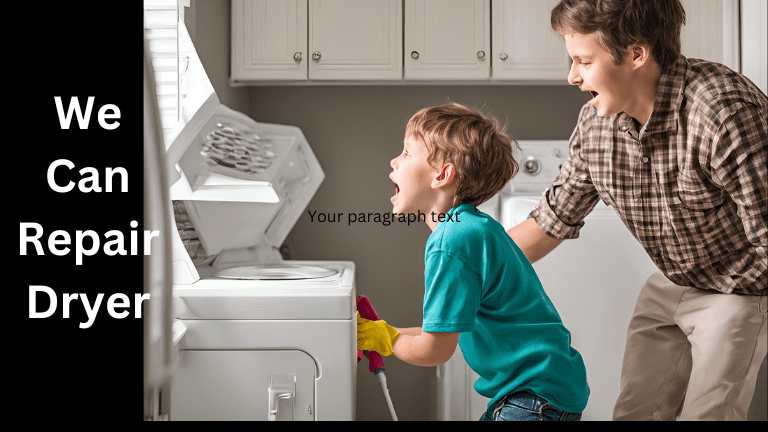 A young boy and his father cleaning the dryer vent in a washroom and calculation How Much Dose Dryer Vent Cleaning Cost?